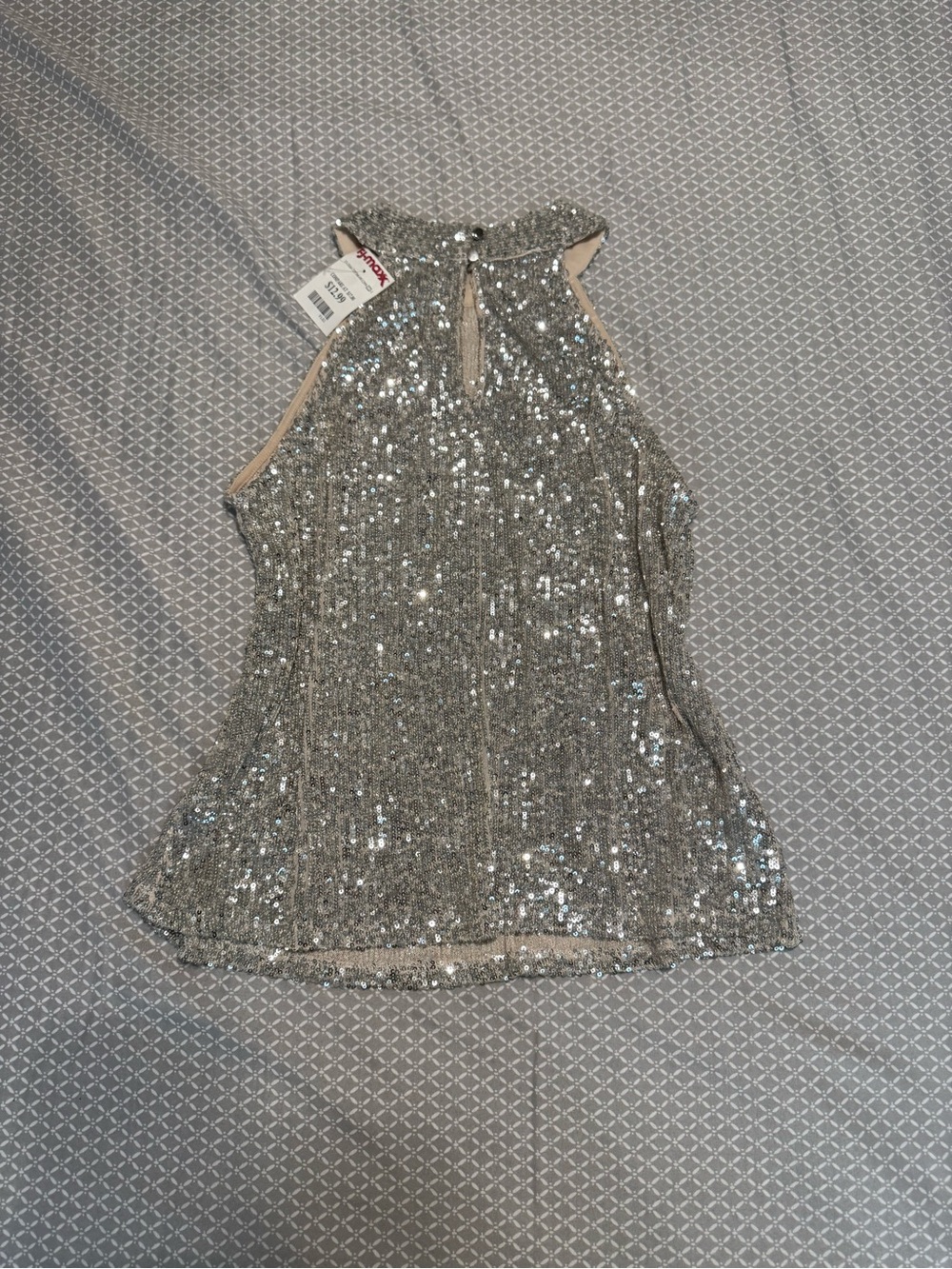 Silver sequin top